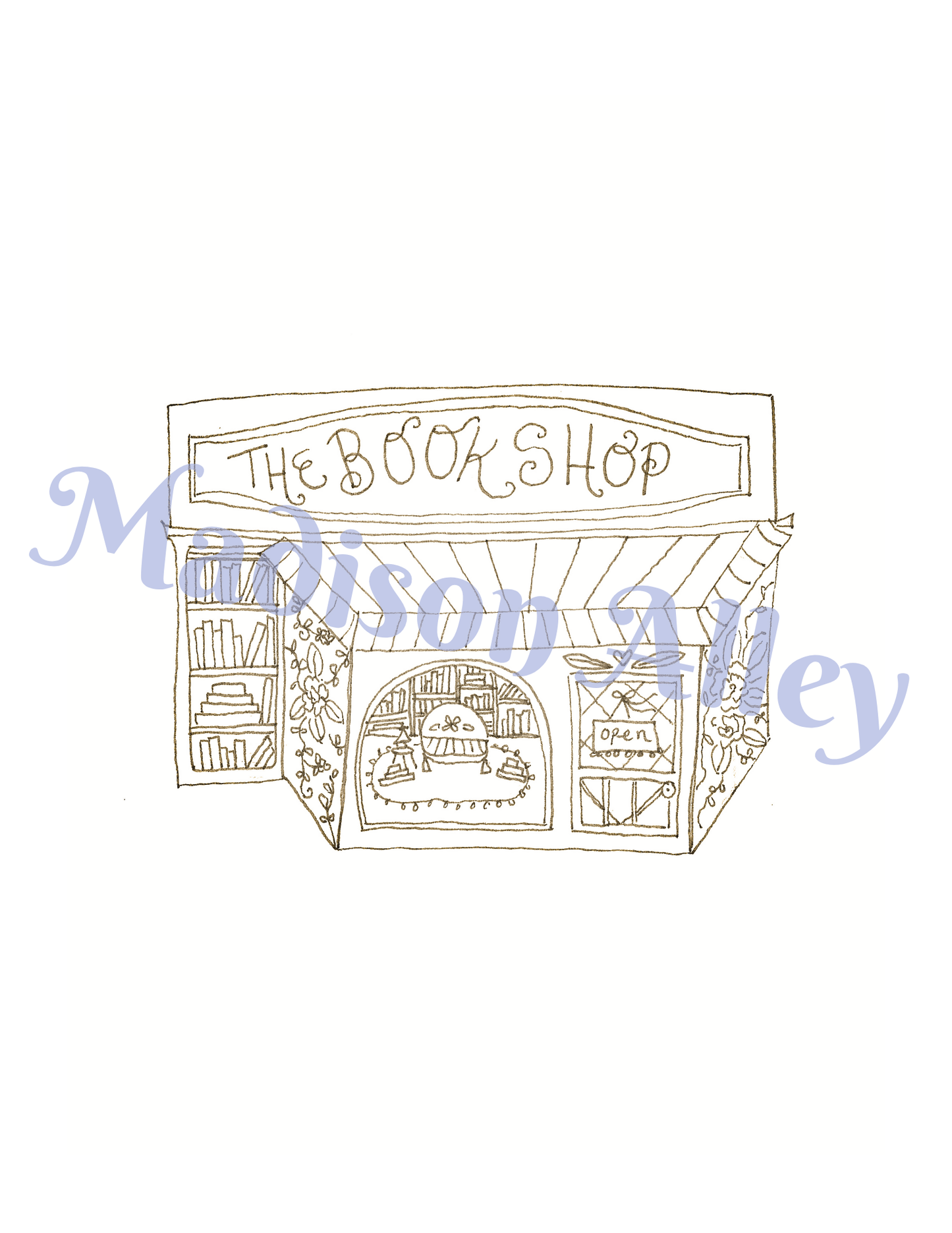 Storybook Coloring Page Prints- Set of 4 - 8x10