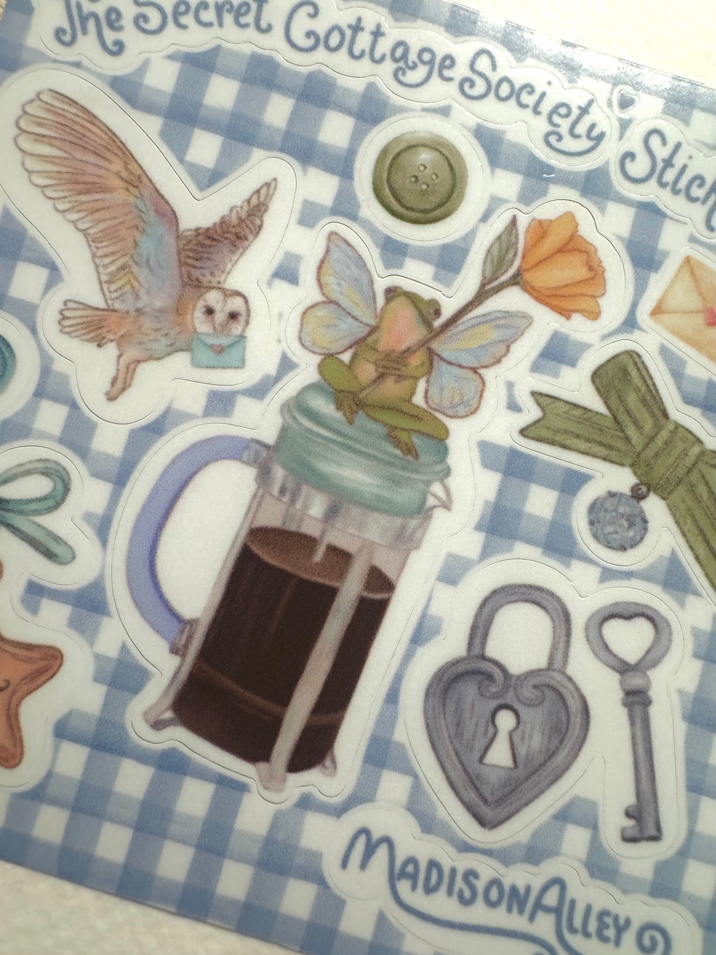 The Secret Cottage Society - 4x4in Sticker Sheet