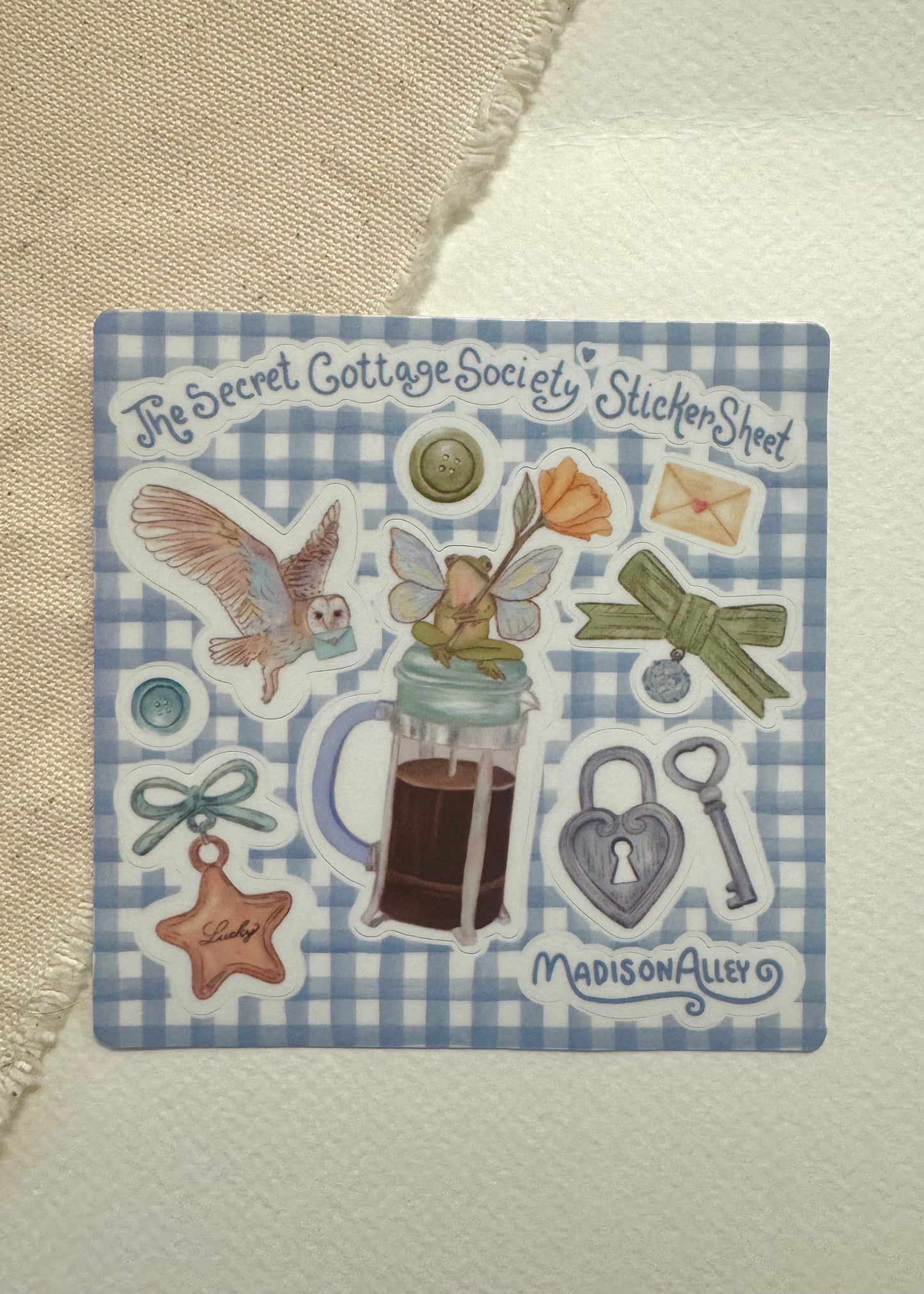 The Secret Cottage Society - 4x4in Sticker Sheet