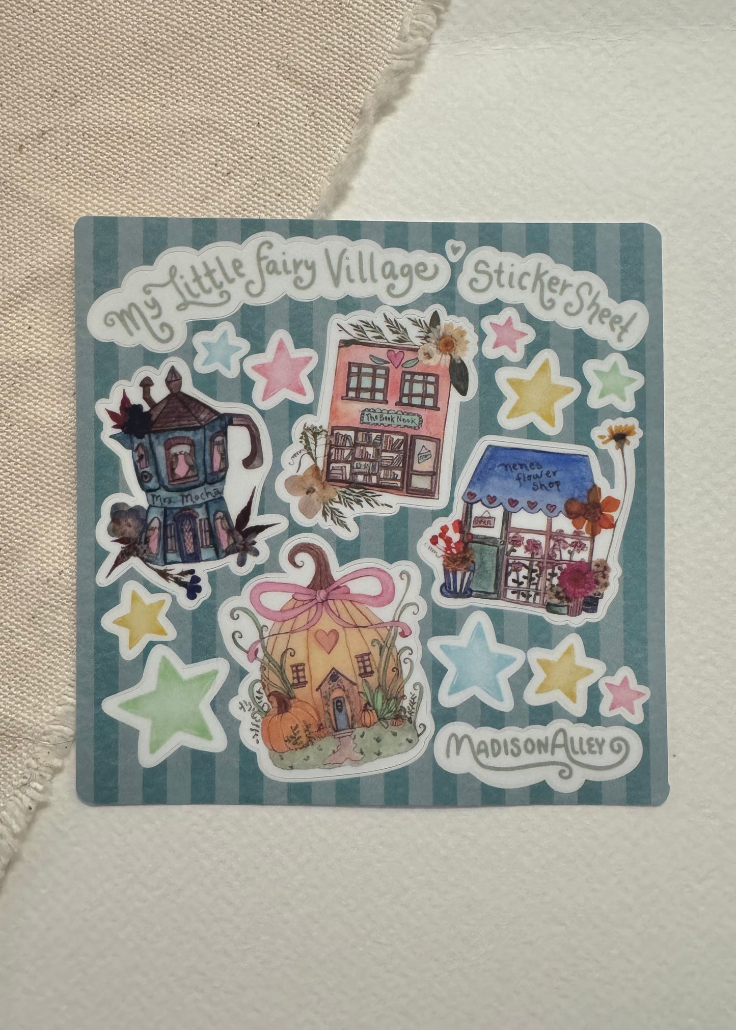My Little Fairy Village- 4x4in Sticker Sheet