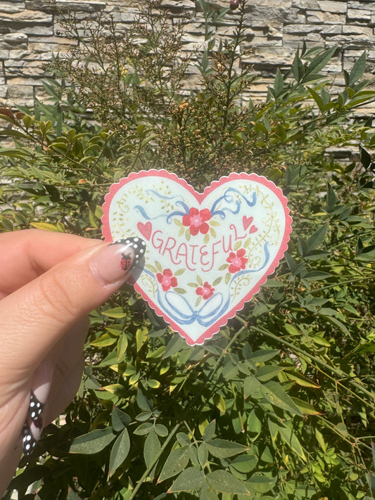 Grateful Heart Sticker - 3in Vinyl Sticker
