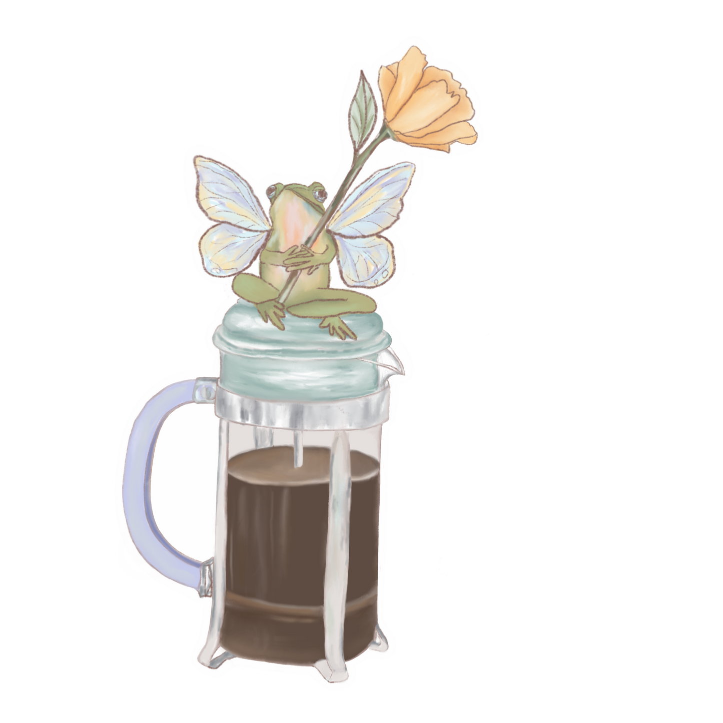 Poppy Coffee Sticker - 4in Vinyl Sticker
