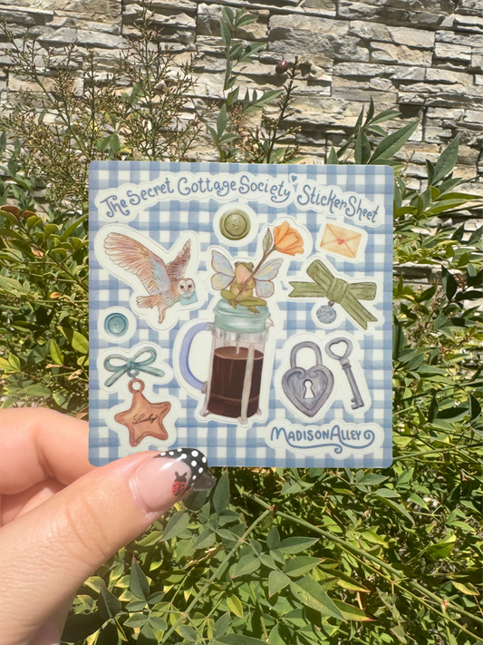 The Secret Cottage Society - 4x4in Sticker Sheet