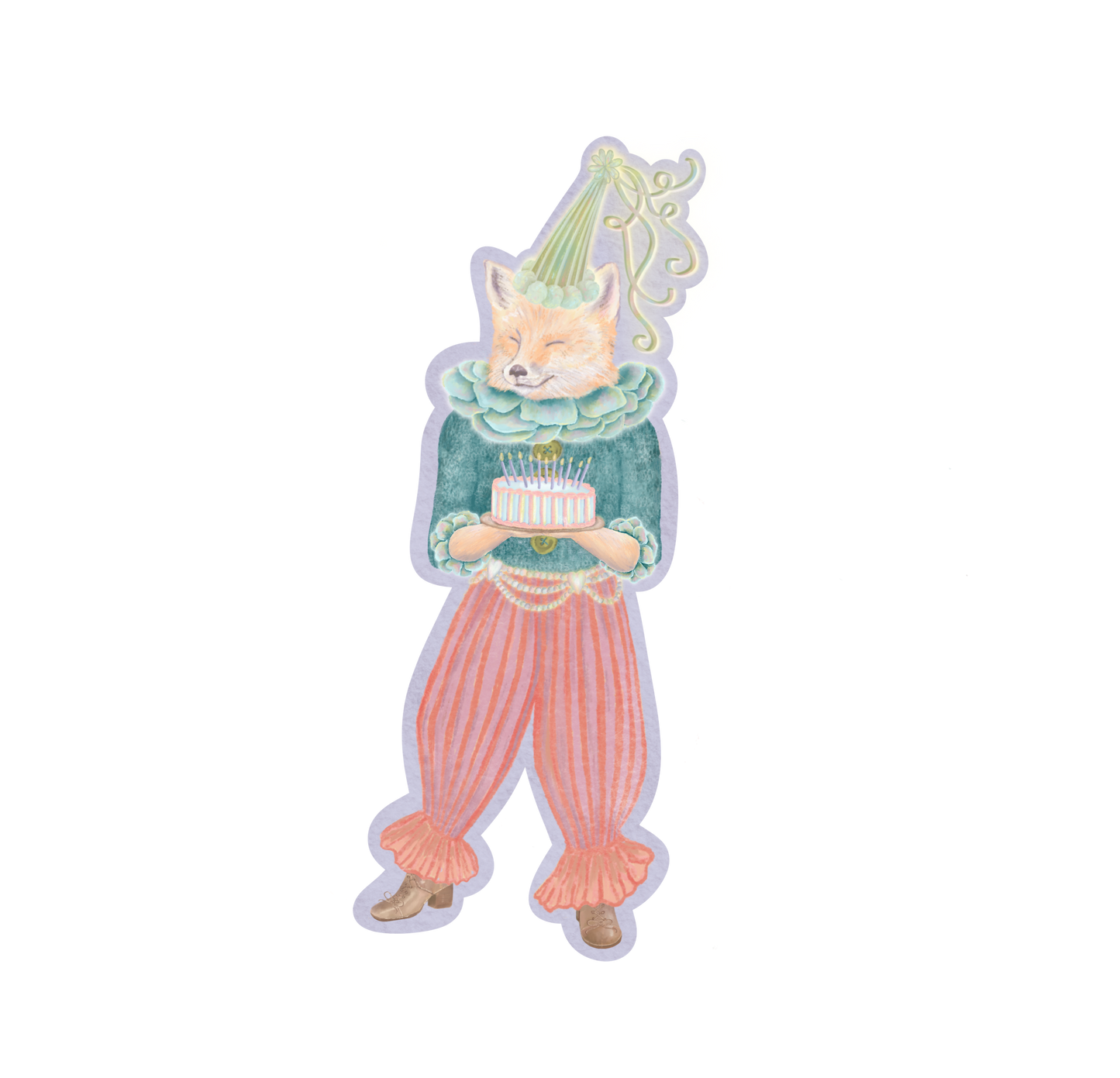 Party Fox Sticker - 4in Vinyl Sticker