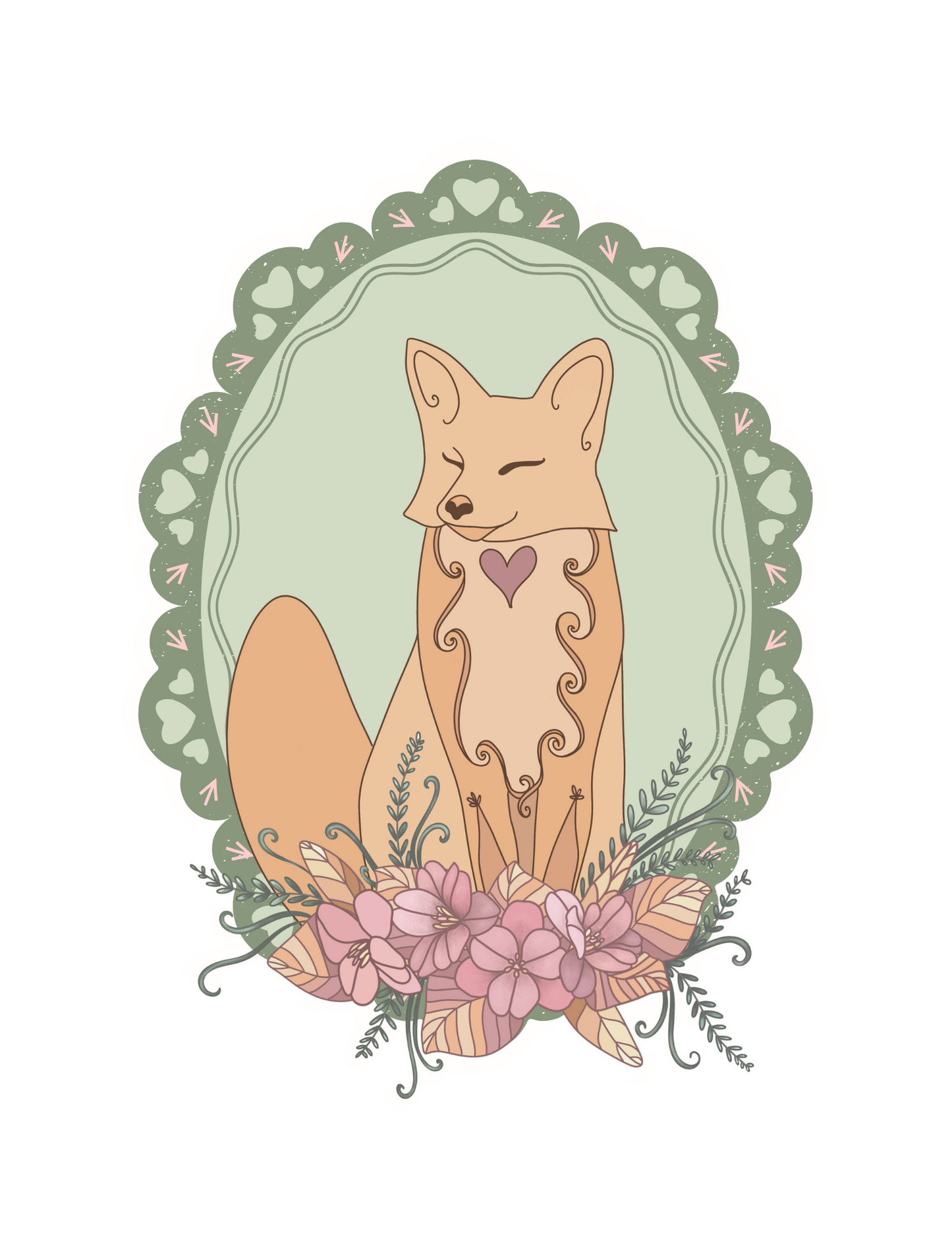 Cozy Fox Sticker - 3in Vinyl Sticker