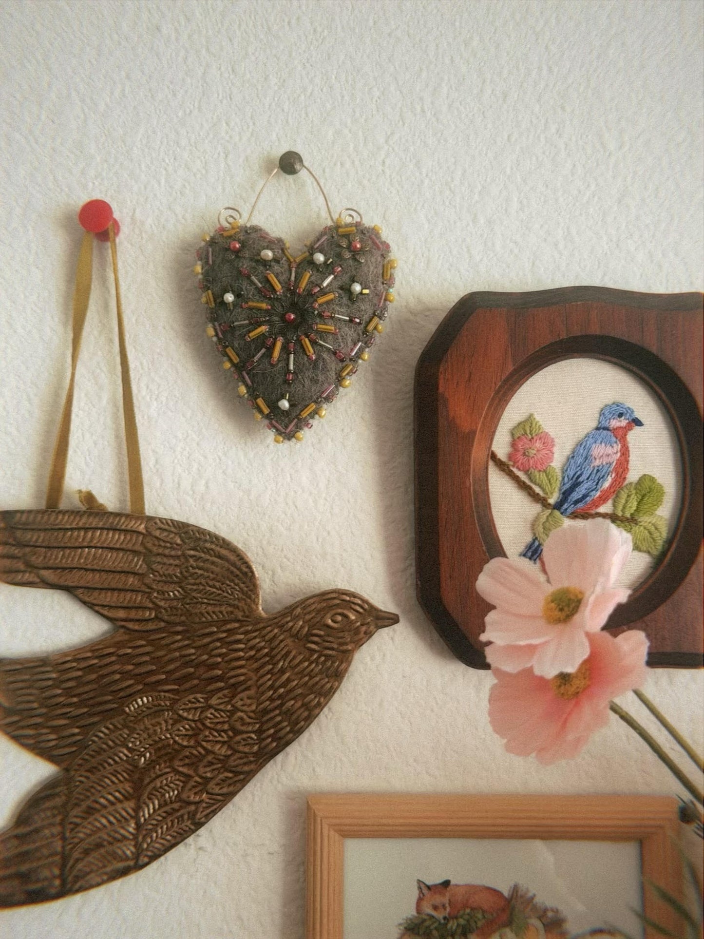 Heart of the Hearth - Wool Embroidered Heart